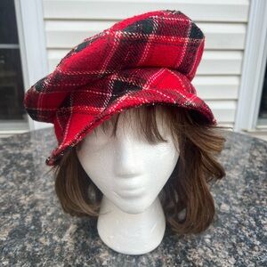 Vintage Tartan Plaid Hat From German Millinery Shop Margot Opener OS